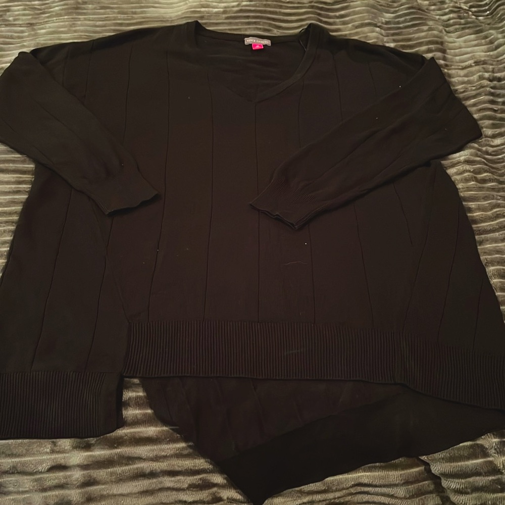 Oversized asymmetrical black sweater